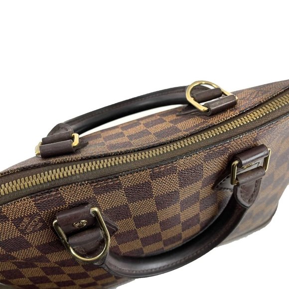 Louis Vuitton Alma Damier Ebene PM Brown Top Handle W/ Lock & Key - Picture 9 of 13